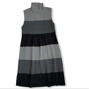 Isaac Mizrahi Mock Turtle Neck Stripped Dress